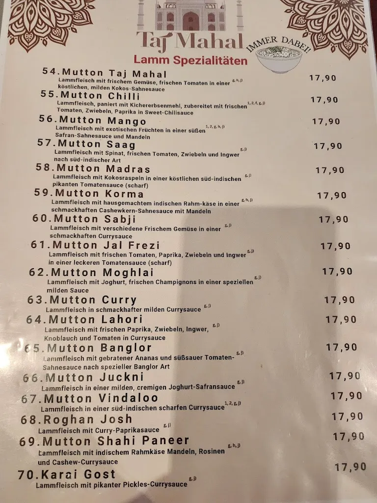 Menu_Taj Mahal Restaurant Buxtehude_Buxtehude_image_1