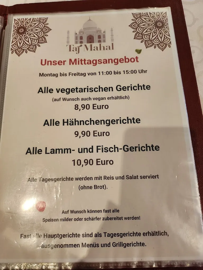 Menu_Taj Mahal Restaurant Buxtehude_Buxtehude_image_2