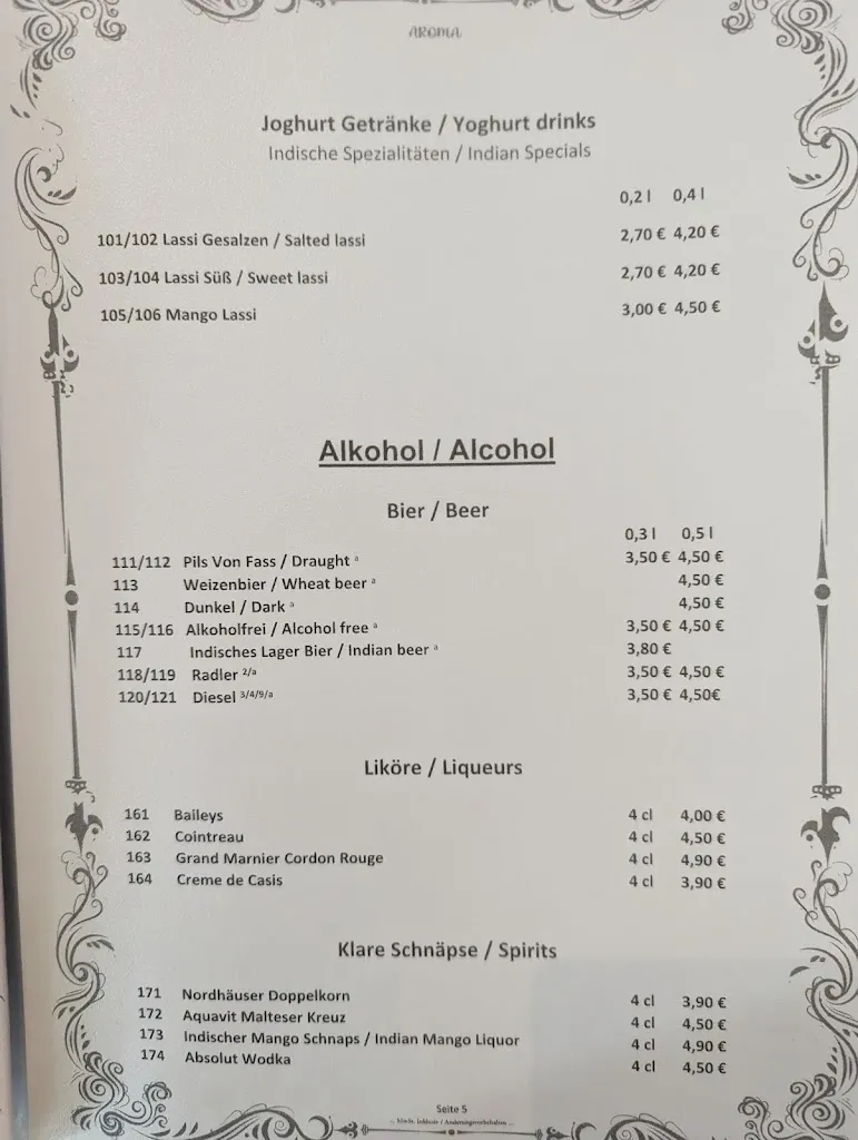 Menu_Aroma CLZ- Indische Spezialitäten_Clausthal-Zellerfeld_image_1