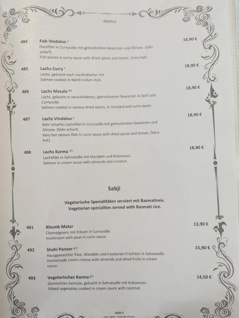 Menu_Aroma CLZ- Indische Spezialitäten_Clausthal-Zellerfeld_image_2