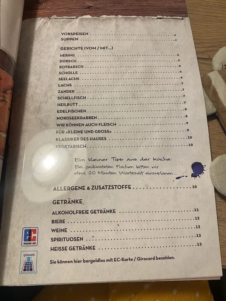 Menu_Die kleine Fischkiste Restaurant_Cuxhaven_immagine_2
