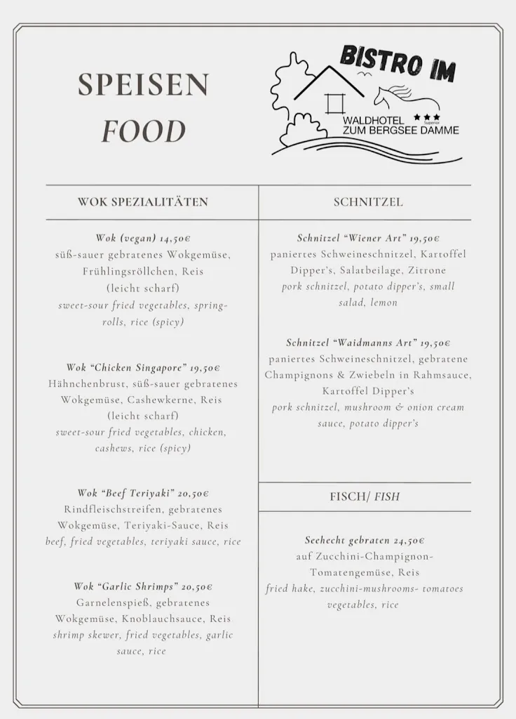 Menu_Bistro-Restaurant im Waldhotel zum Bergsee Damme_Damme_immagine_3