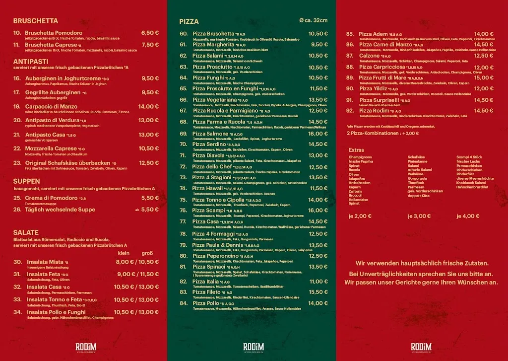 Menu_RODIM - Pizza, Pasta & mehr - Hildesheim_Hildesheim_image_1