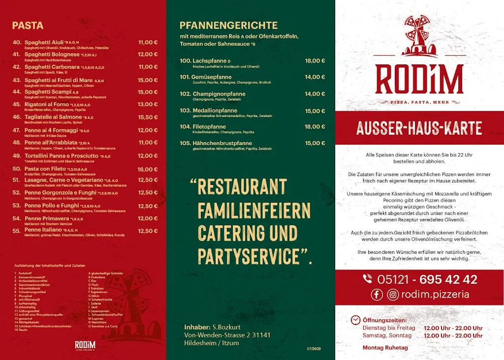 Menu_RODIM - Pizza, Pasta & mehr - Hildesheim_Hildesheim_image_2