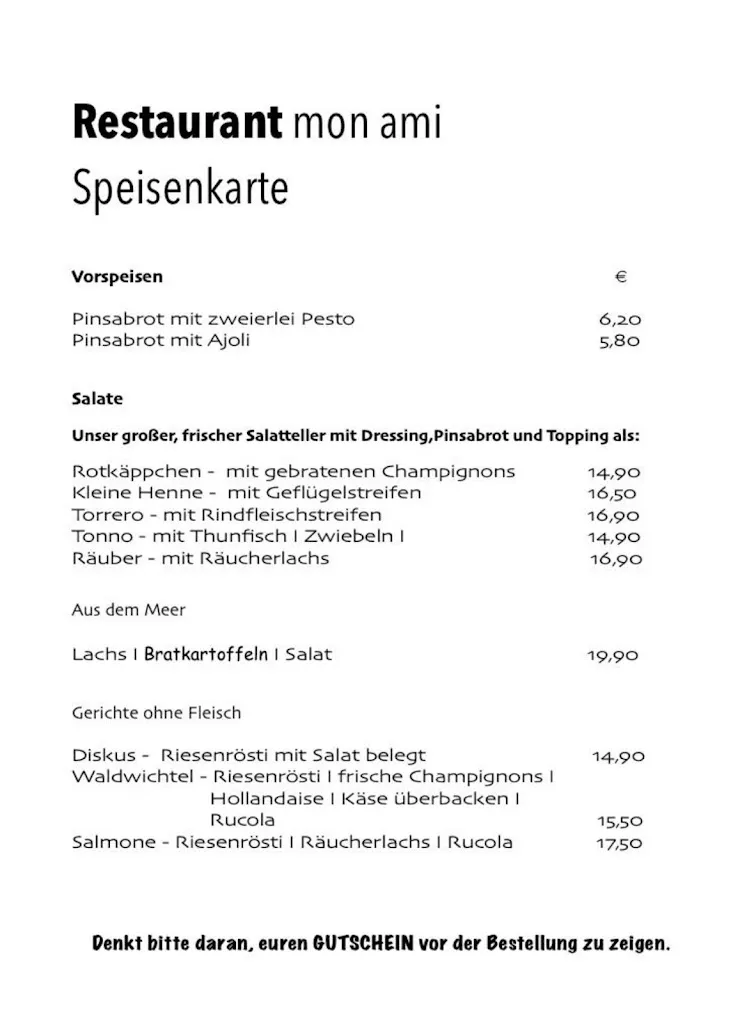 Menu_Mon Ami , Restaurant, Bistro und Lounge Dinklage_Dinklage_image_3