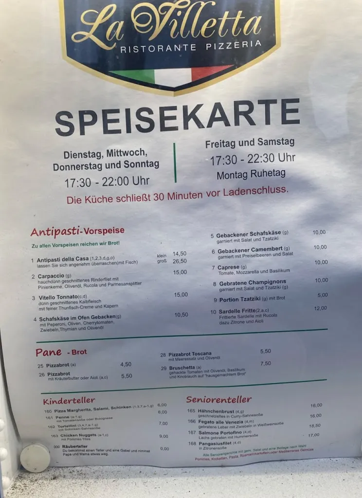 Menu_La Villetta Ristorante Pizzeria_Diepholz_image_3