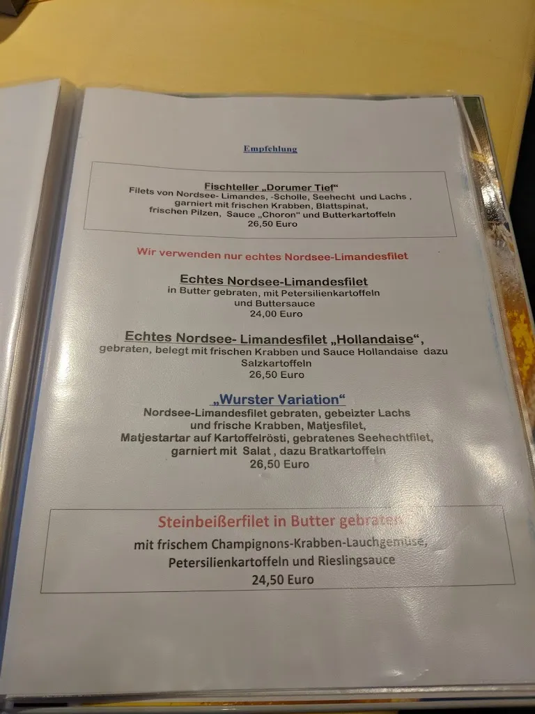 Menu_Strandhalle Dorum_Nordseeküste_immagine_1