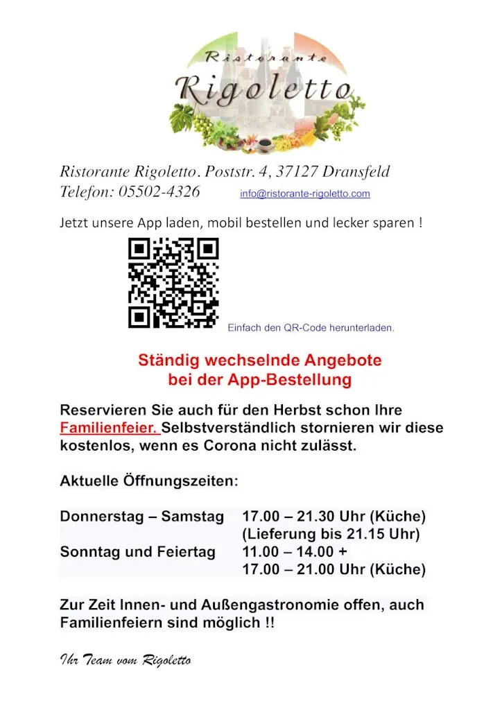 Menü_Ristorante Pizzeria Rigoletto_Dransfeld_Bild_1