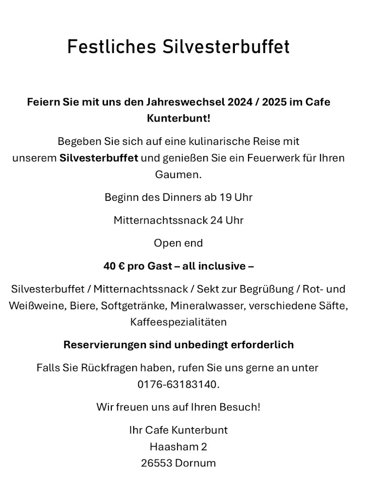 Menu_Café Kunterbunt am Deich - Brötchen-Lieferservice, Frühstück, Pfannkuchen, Snacks, Kaffee & Kuchen_Dornum_immagine_1