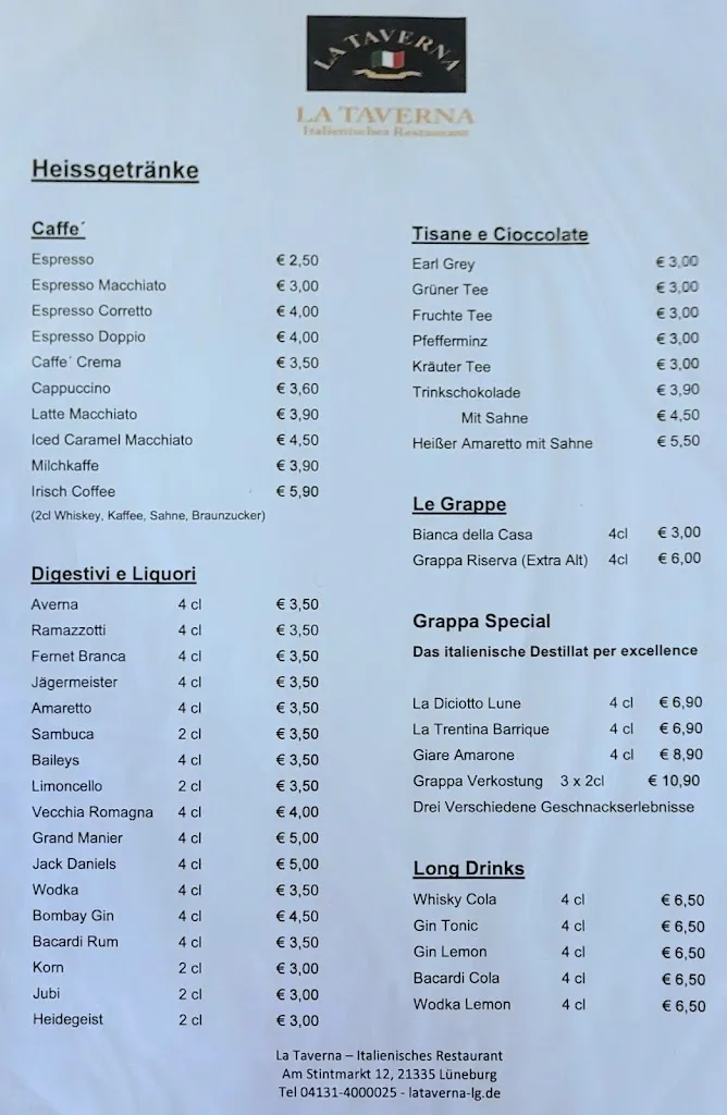Menu_La Taverna_Lüneburg_immagine_1