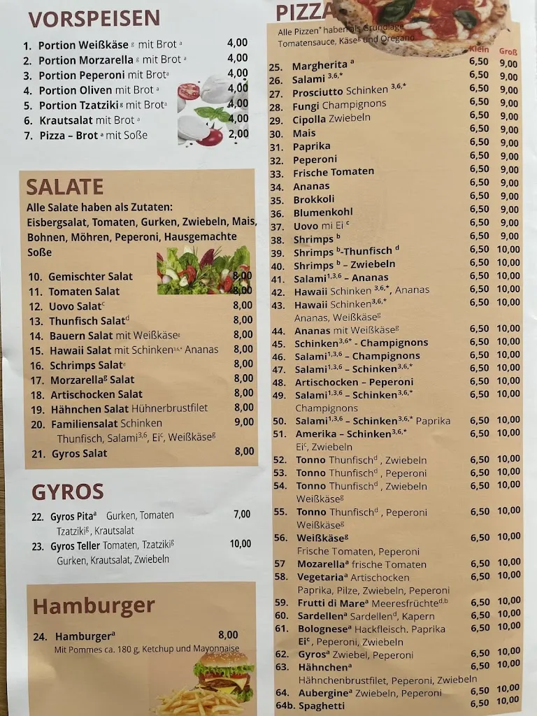 Menu_Cafe Bistro Pizzeria Kontakt_Edewecht_immagine_1