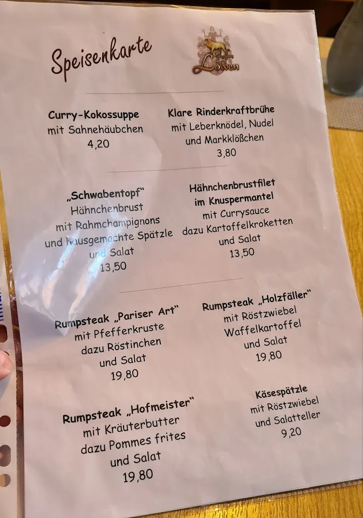 Menu_Zum Löwen - Gasthaus & Hotel_Eschau_image_1