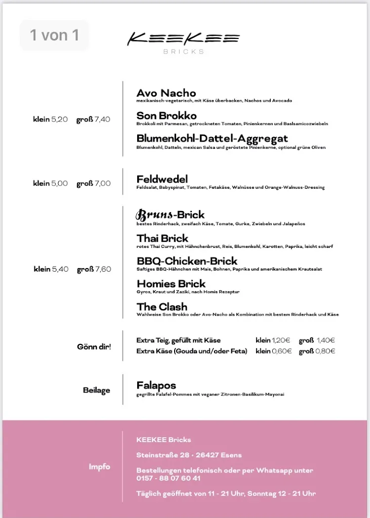 Menü_KEEKEE Bricks_Esens_Bild_1