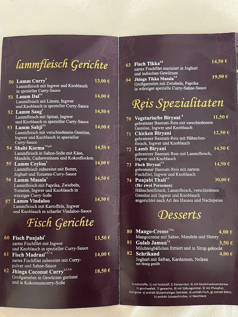 Menü_Taj Mahal_Einbeck_Bild_1