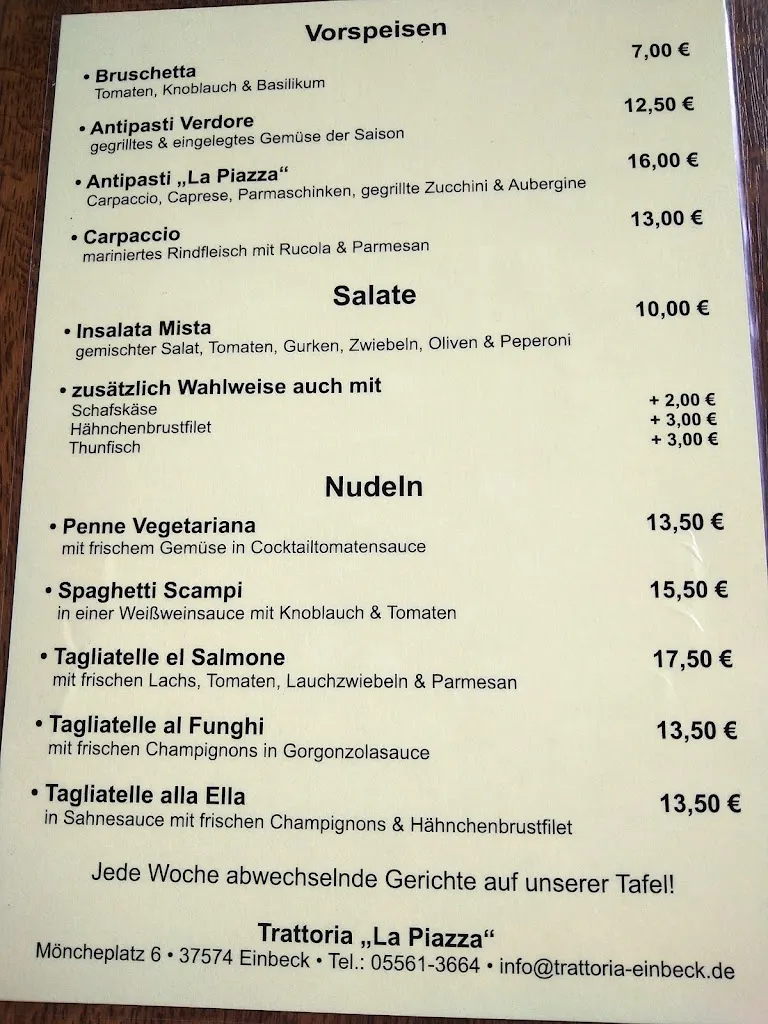 Menu_Trattoria La Piazza_Einbeck_image_1