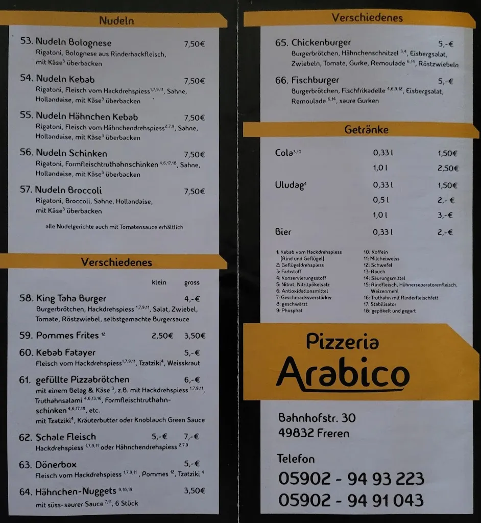 Menu_Pizzeria Arabico_Freren_image_1
