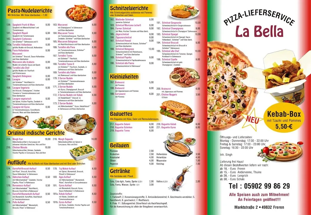 Pizzeria La Bella restaurant in Freren