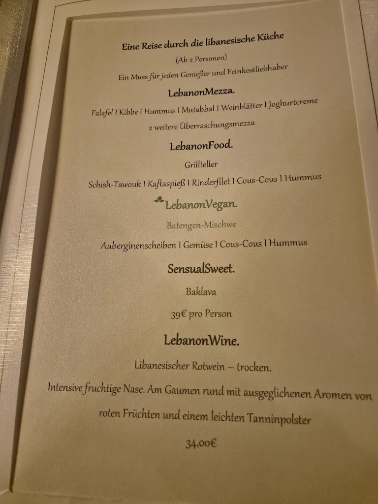 Menu_L‘ Orient libanesisches Restaurant Wilhelmshaven_Wilhelmshaven_image_1