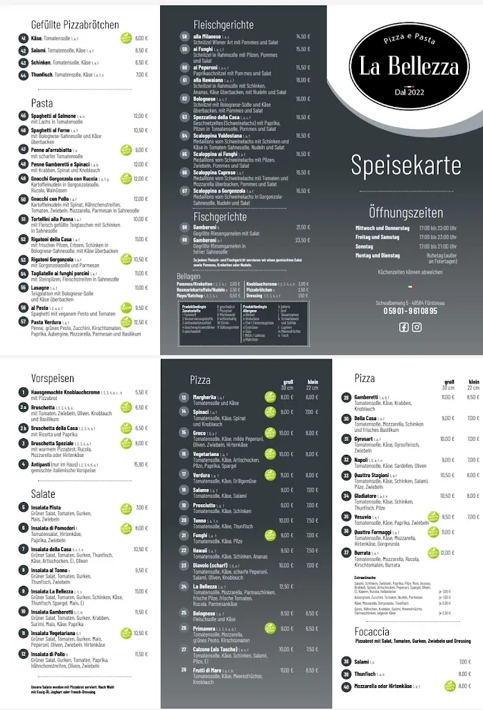 Menu_La Bellezza_Fürstenau_image_2