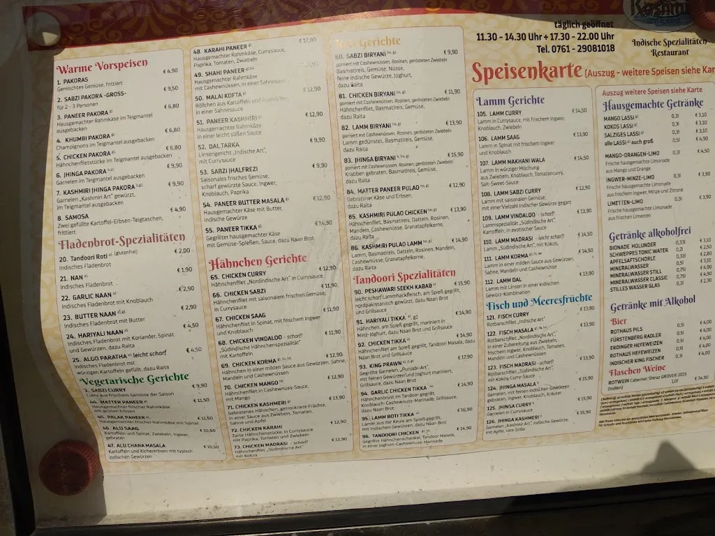 Menu_Kashmir Restaurant - Freiburg im Breisgau_Breisgau_image_3