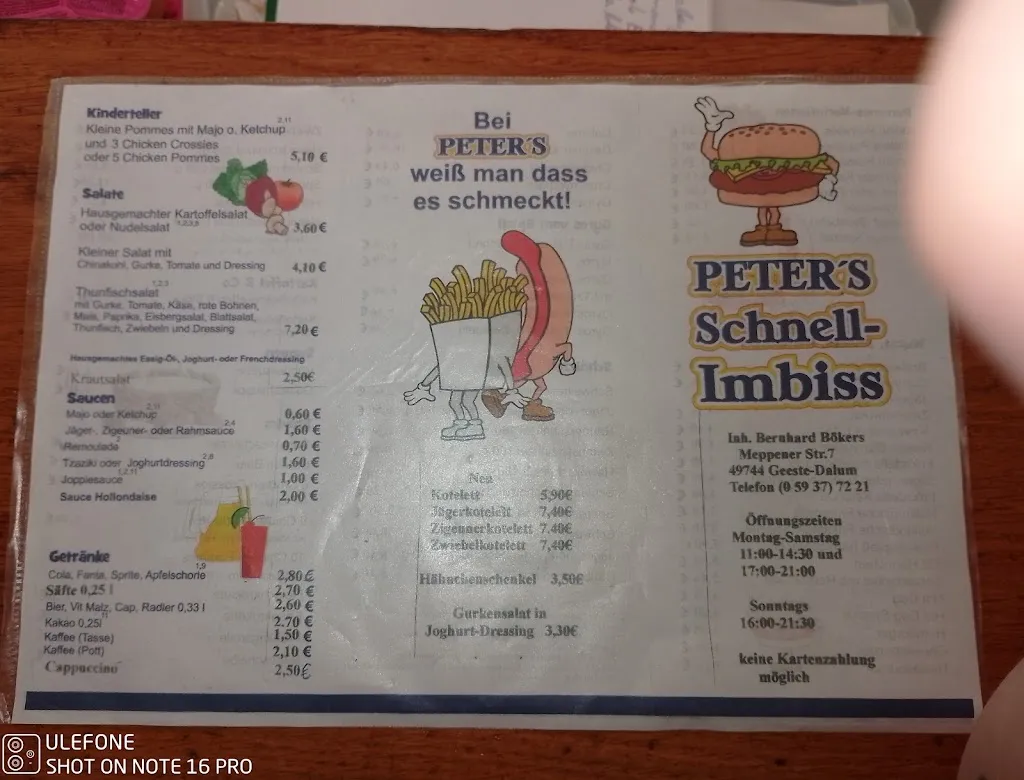 Menu_Peters Schnellrestaurant_Geeste_immagine_1