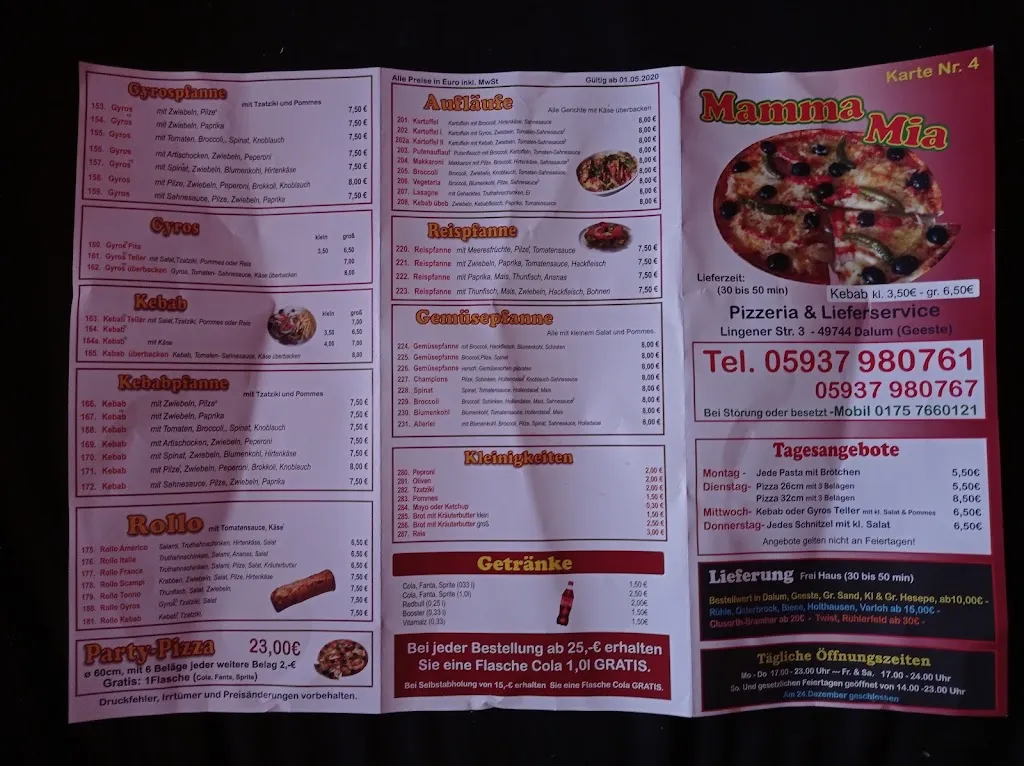 Menu_Pizzeria Mamma Mia_Geeste_image_3