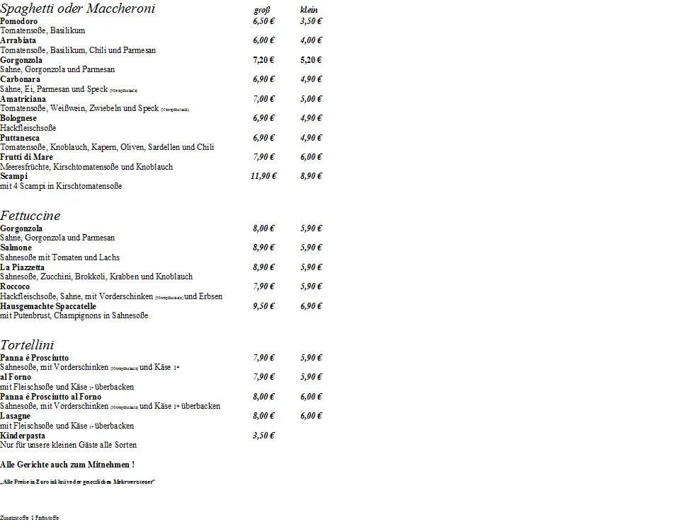 Menü_La Piazzetta_Gehrden_Bild_4