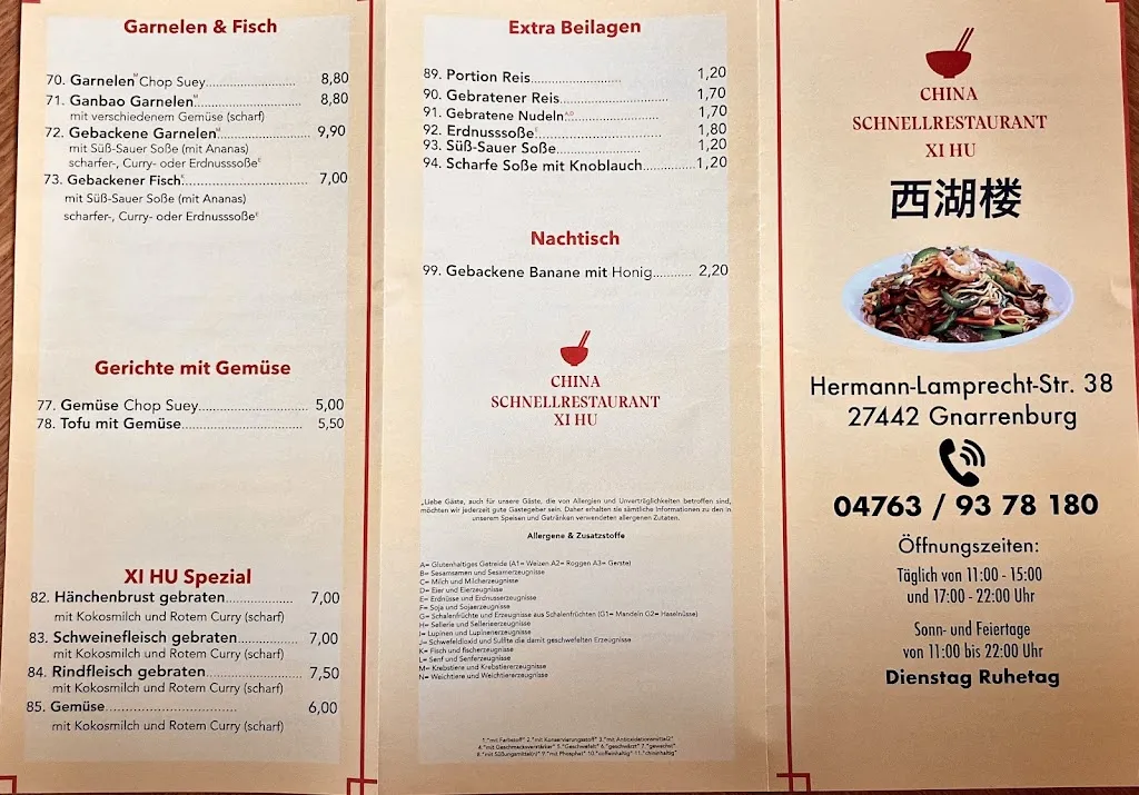 Menu_China Schnell Restaurant Xi Hu_Gnarrenburg_image_1