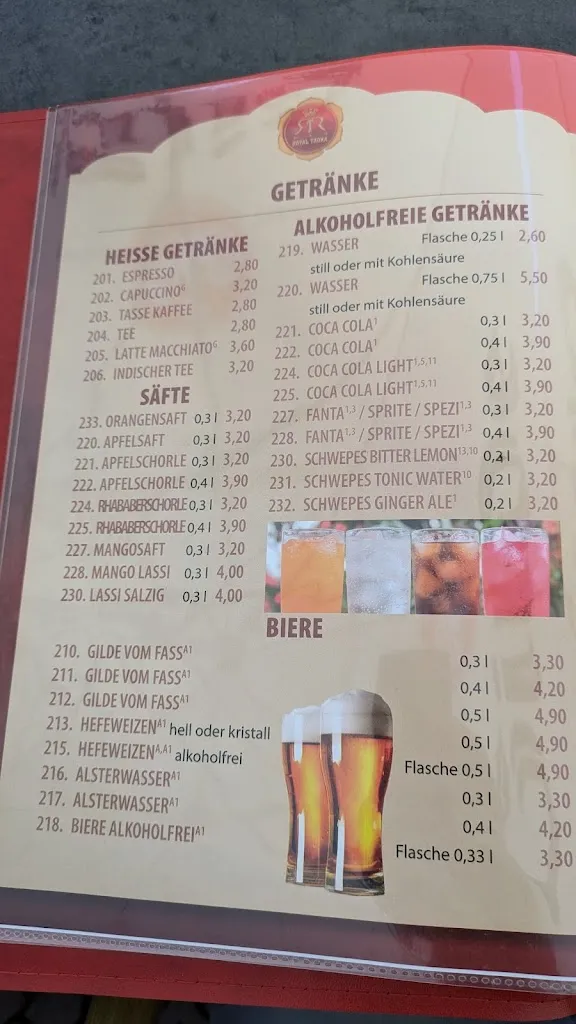 Menu_Restaurant Royal Tadka_Barsinghausen_immagine_2