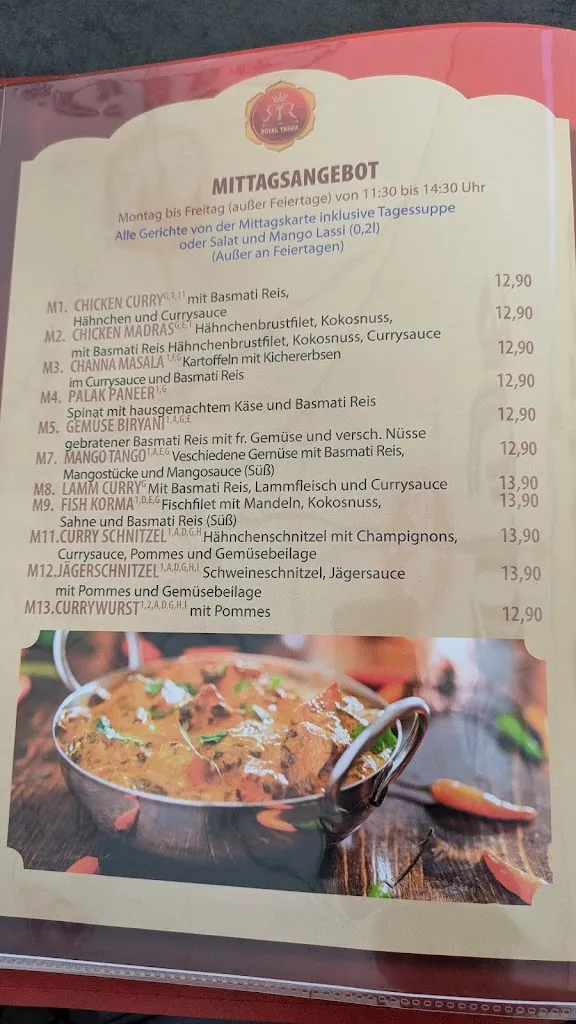 Menu_Restaurant Royal Tadka_Barsinghausen_immagine_3