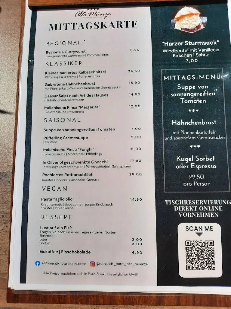 Menu_Restaurant Alte Münze_Goslar_immagine_2