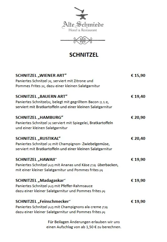Menu_Hotel & Restaurant Alte Schmiede Jork_Jork_immagine_2