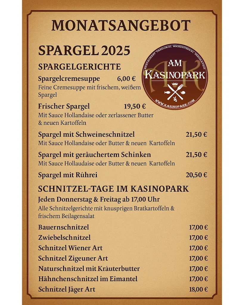 Menu_Restaurant, Tanzlokal, Hochzeitssaal & Dekoration am Kasinopark, Kreis Osnabrück_Georgsmarienhütte_image_1