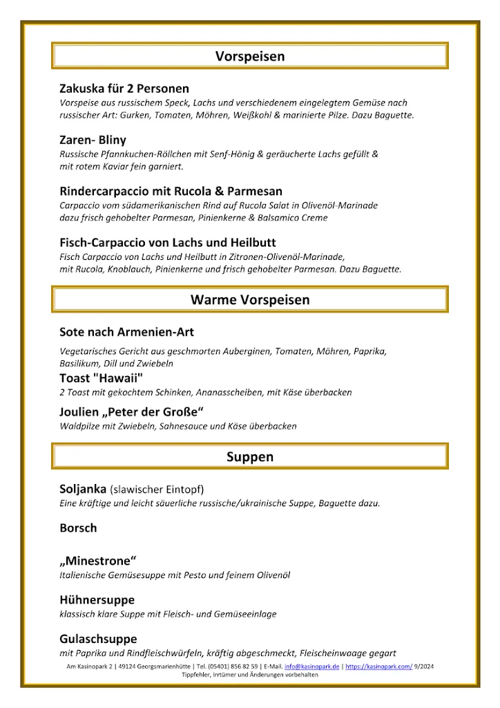 Menu_Restaurant, Tanzlokal, Hochzeitssaal & Dekoration am Kasinopark, Kreis Osnabrück_Georgsmarienhütte_image_2