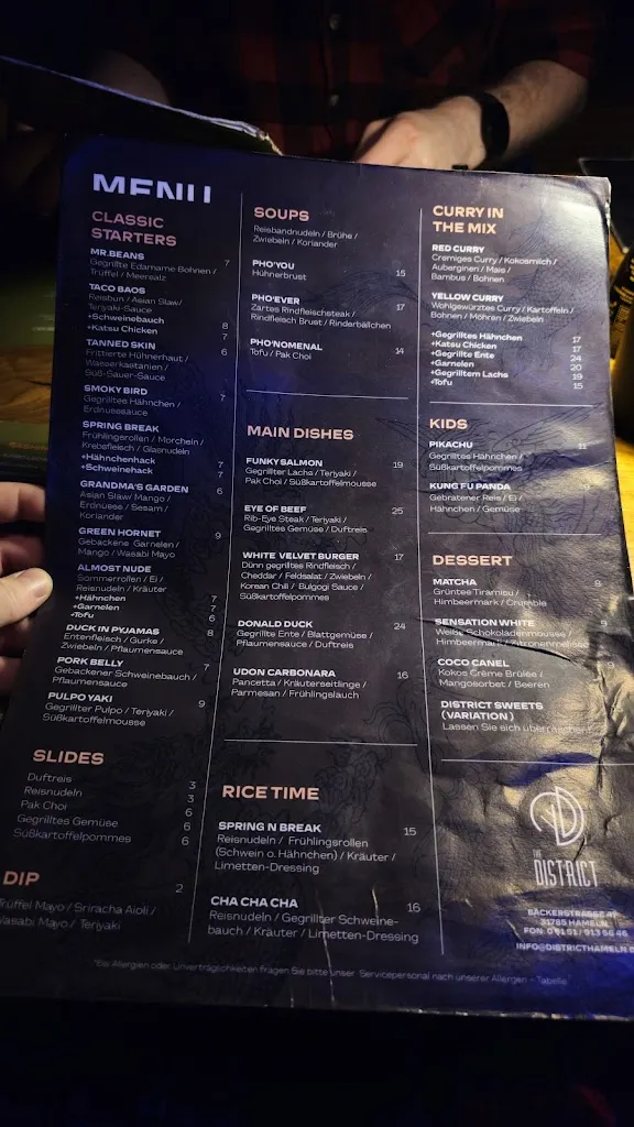 Menu_The District -Hameln_Hameln_immagine_2