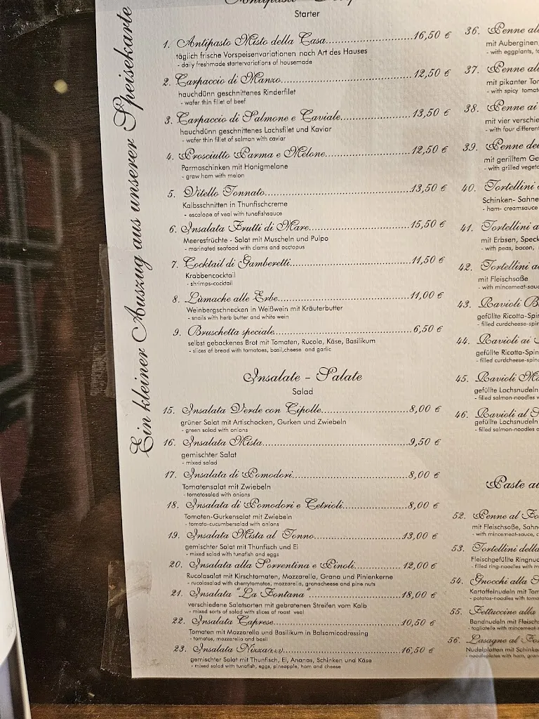 Menu_Restaurant La Fontana_Hameln_image_1