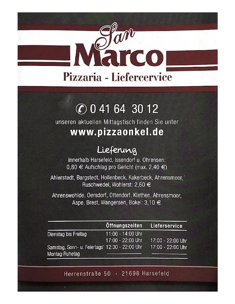 Menu_Pizzeria San Marco_Harsefeld_image_1