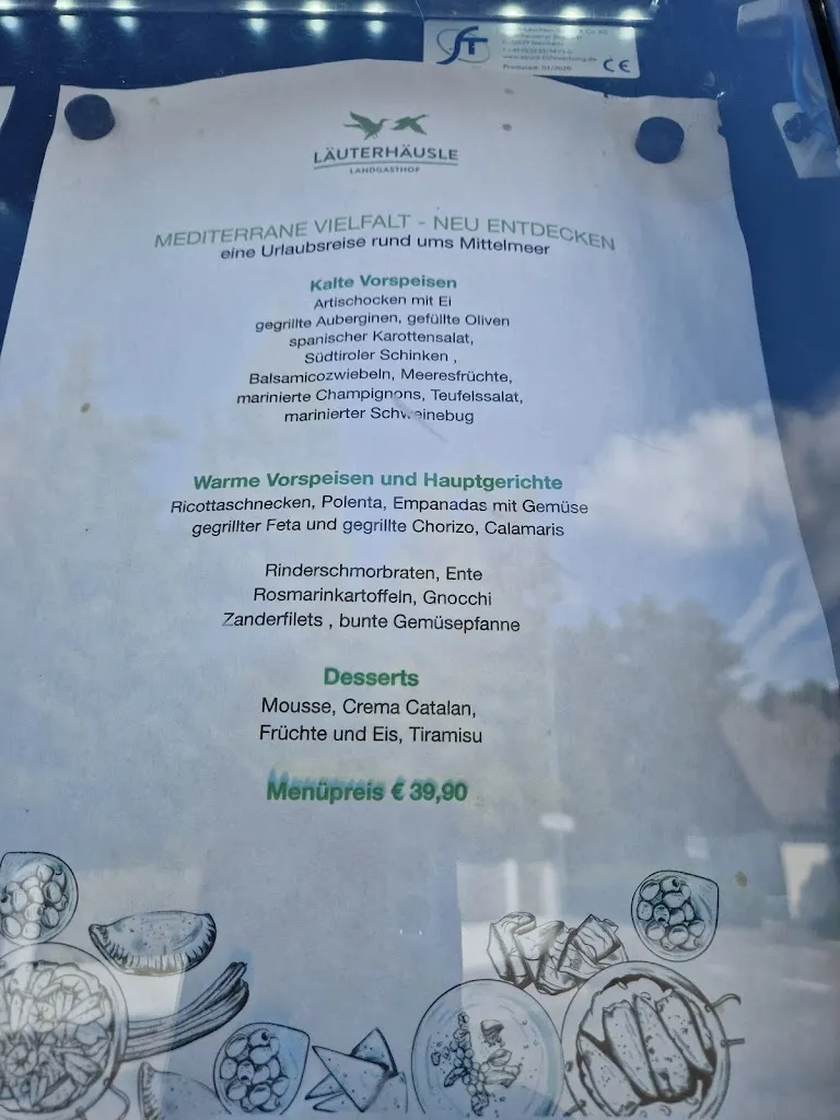 Menu_Landgasthof Läuterhäusle_Aalen_immagine_2