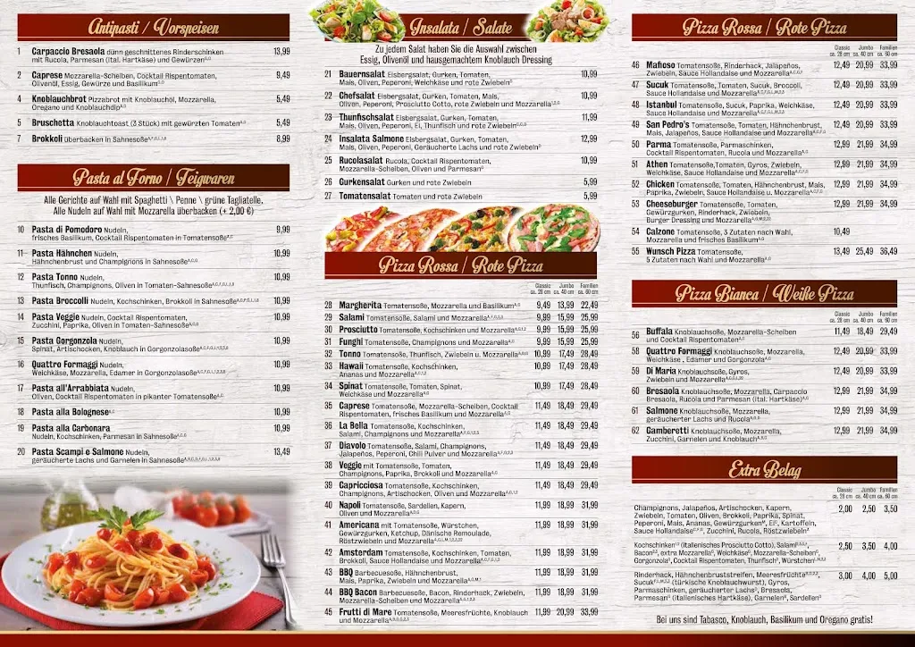 Menü_Pizzeria San Pedro’s Salzgitter_Salzgitter_Bild_1