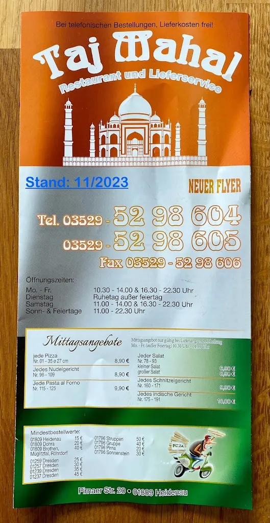 Menu_Taj Mahal Restaurant & Pizzaservice_Heidenau_image_4
