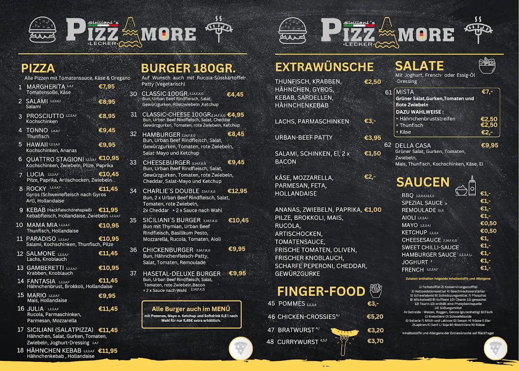 Menu_Siciliani's PizzAmore Haselünne_Haselünne_image_1