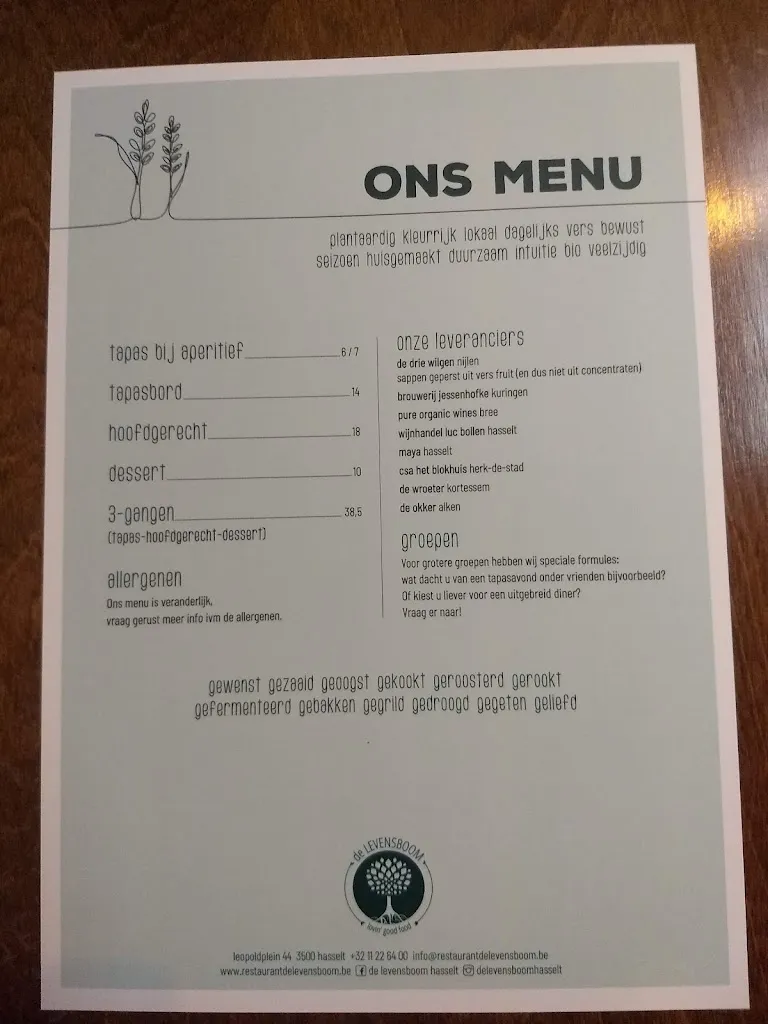 Menu_De Levensboom_Belgium_image_2
