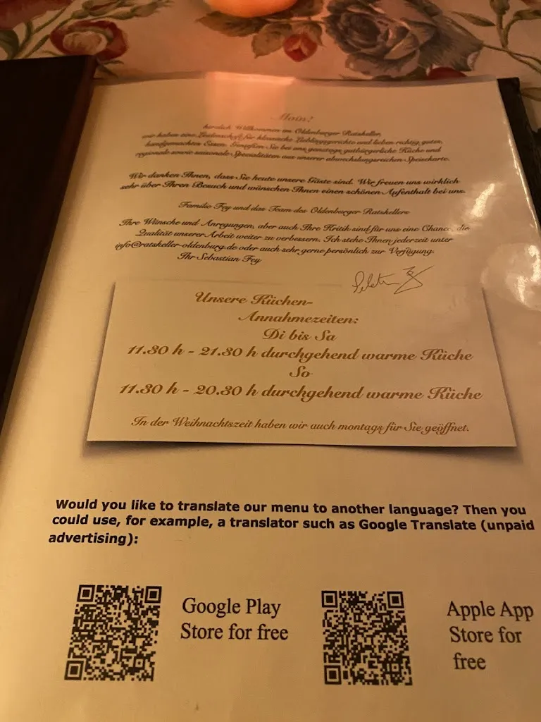 Menu_Ratskeller Oldenburg_Oldenburg_immagine_1