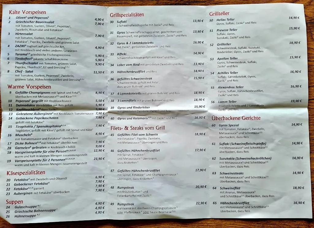 Menu_Restaurant Santorini Gadenstedt_Ilsede_immagine_1