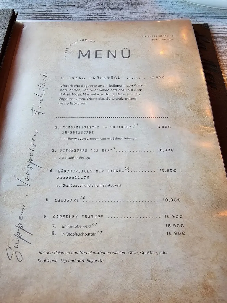 Menu_Restaurant La Mer_Husum_image_1
