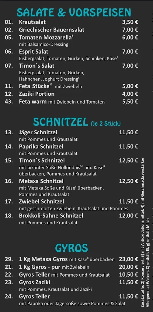 Menu_Timon's - food to go_Kalefeld_immagine_1