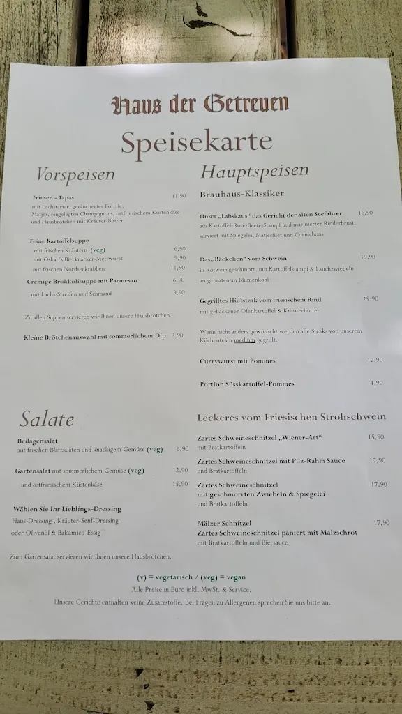 Menu_Haus der Getreuen_Jever_immagine_2