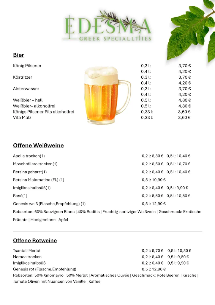 Menu_Edesma Griechisches Restaurant_Kirchwalsede_immagine_3