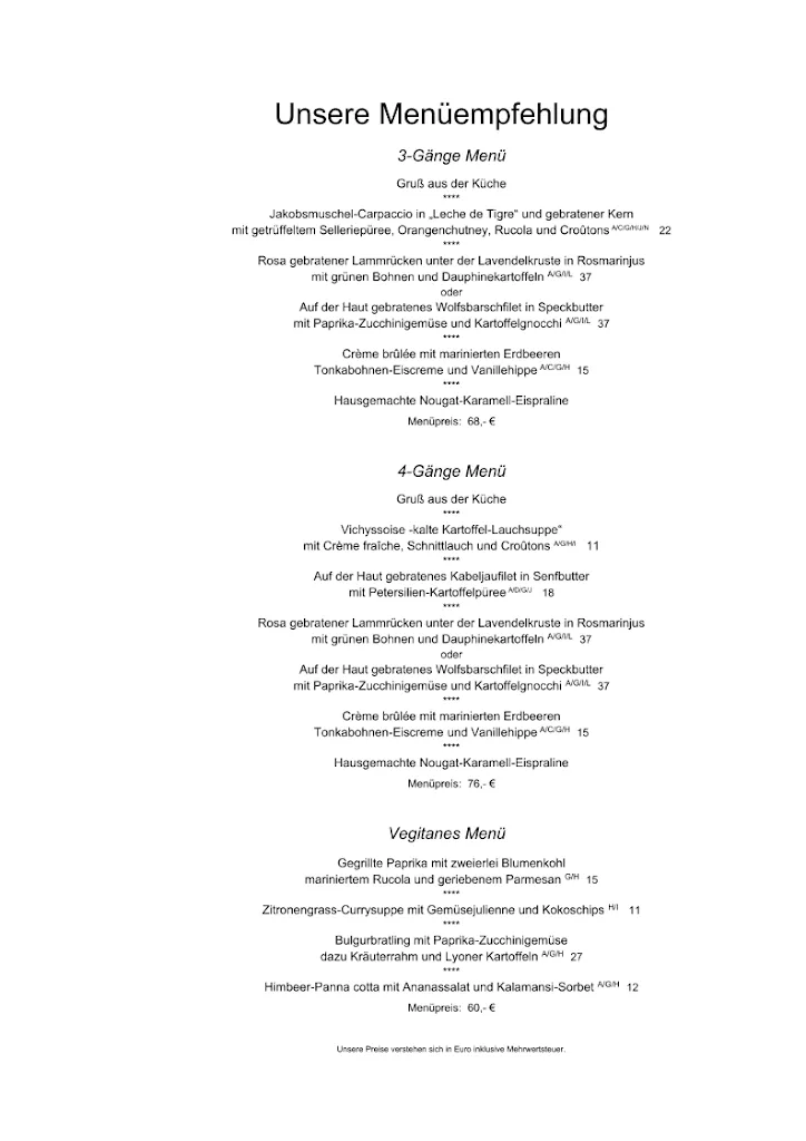 Menu_DANZERs Restaurant Juist feines Achtern Diek_Juist_immagine_1