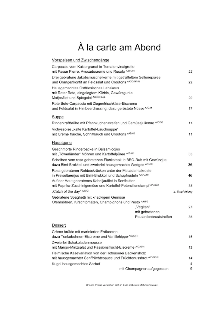 Menu_DANZERs Restaurant Juist feines Achtern Diek_Juist_immagine_2